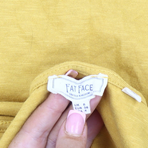 Fat Face Women's Yellow Blouse UK 8, Long Sleeve, Cotton/Linen