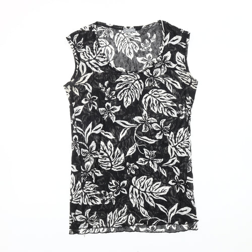 Per Una Women's Black Floral Tank Top - Size 14