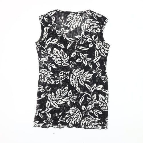 Per Una Women's Black Floral Tank Top - Size 14