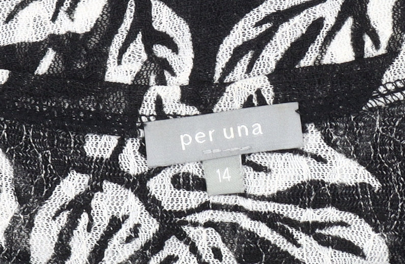 Per Una Women's Black Floral Tank Top - Size 14