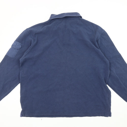 GAP Men's Blue Collared Pullover Sweatshirt L
