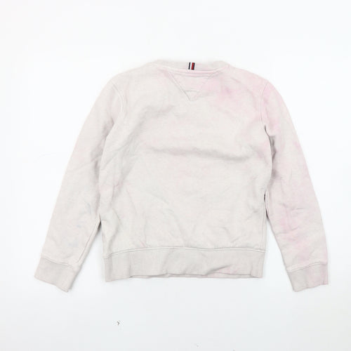 Tommy Hilfiger Girls Beige Embroidered Pullover Sweatshirt 152