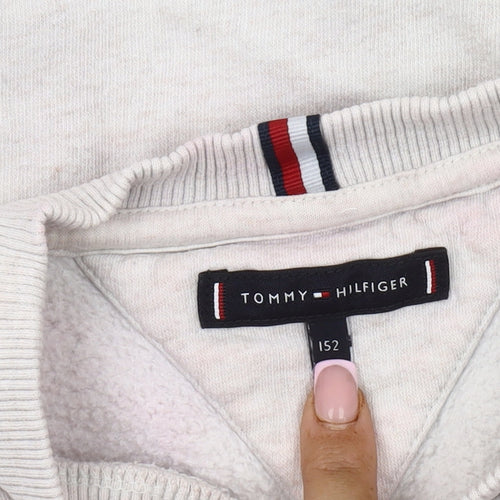 Tommy Hilfiger Girls Beige Embroidered Pullover Sweatshirt 152