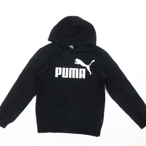 Puma Boys Black Graphic Hoodie 12 Years