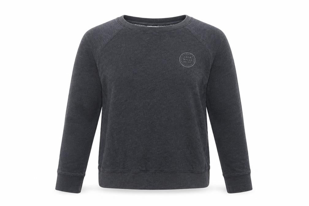 Front view of Jack Wills Women's Black Pullover Sweatshirt, size 16