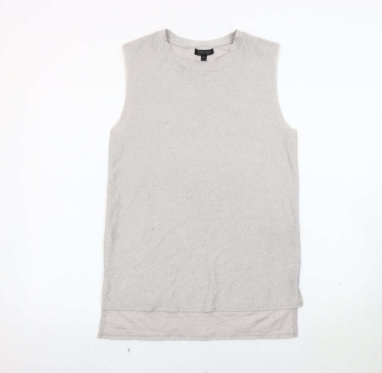 Topshop Women's Silver Sleeveless Tank Top, UK 8