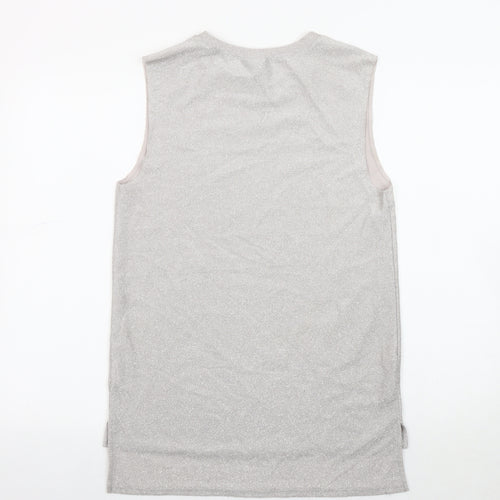 Topshop Women's Silver Sleeveless Tank Top, UK 8