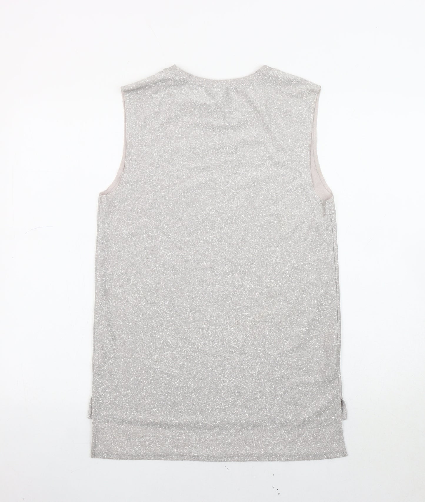 Topshop Women's Silver Sleeveless Tank Top, UK 8