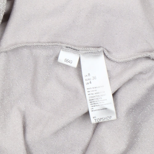 Topshop Women's Silver Sleeveless Tank Top, UK 8