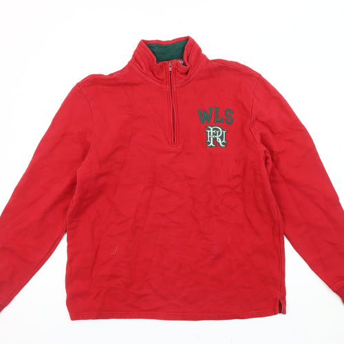 Front Up Men's Red Rugby Sweatshirt, Size L