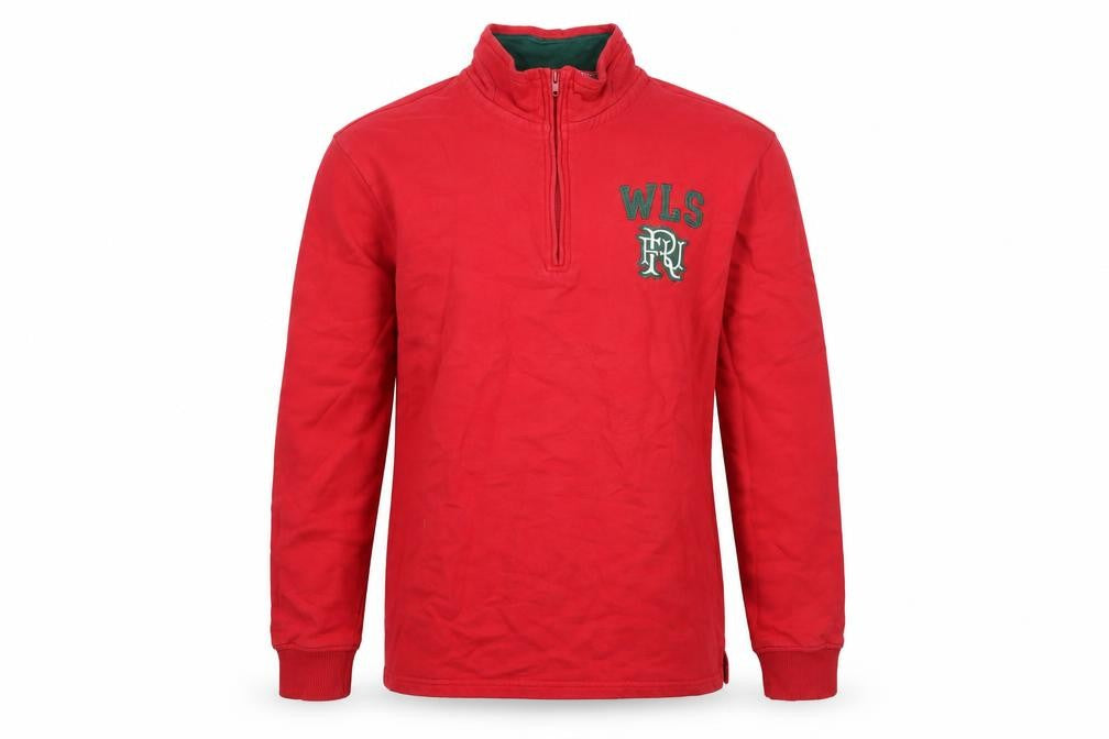 Front view of Front Up Men's Red Rugby Sweatshirt, size L
