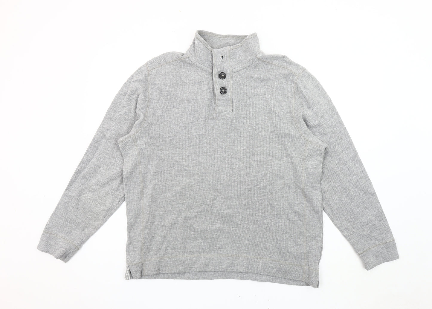 Boston Crew Men's Grey Henley Sweatshirt Size M