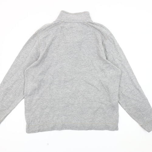 Boston Crew Men's Grey Henley Sweatshirt Size M