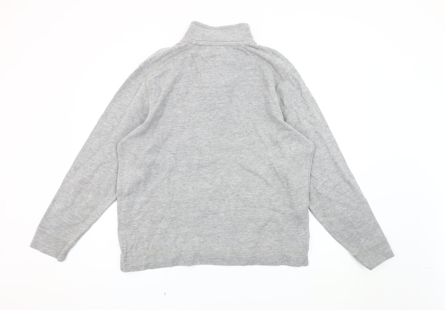 Boston Crew Men's Grey Henley Sweatshirt Size M