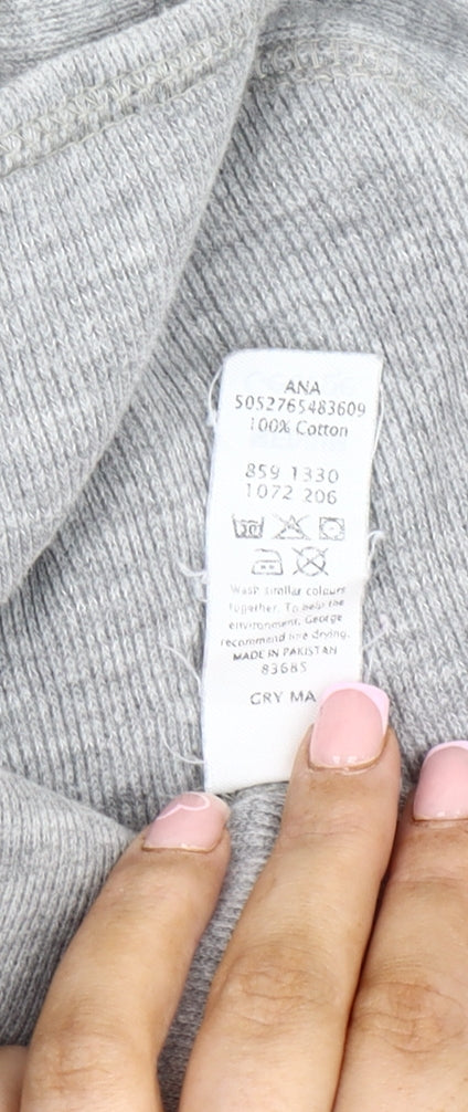 Boston Crew Men's Grey Henley Sweatshirt Size M