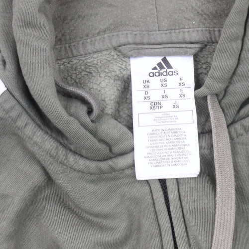 Adidas Men's Green Hooded Jacket XS