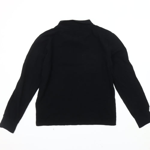 Brave Soul Men's Black Long Sleeve Polo Shirt S