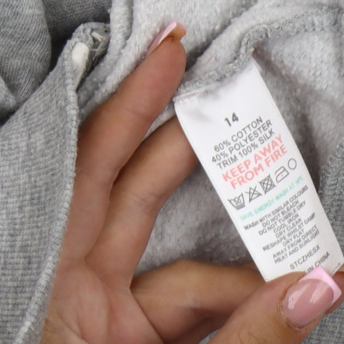 The White Company Women's Grey Hooded Jacket Size 14