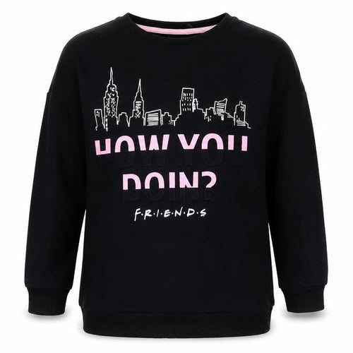 Friends Girls Black Graphic Print Sweatshirt 5-6 Years