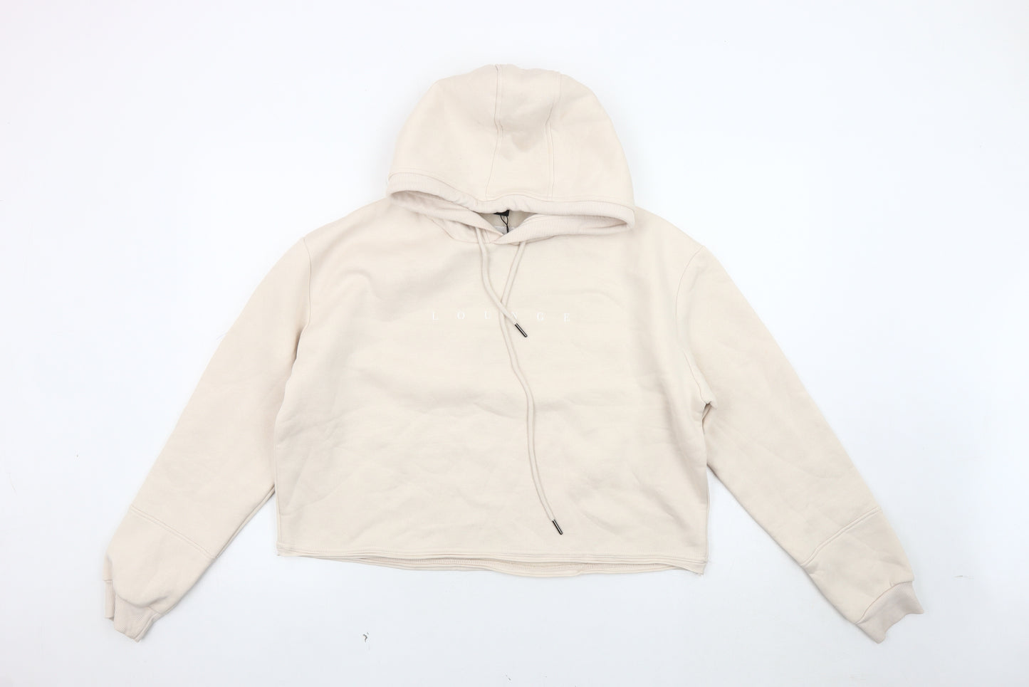 Lounge Women’s Beige Hoodie, Large, Cotton Blend