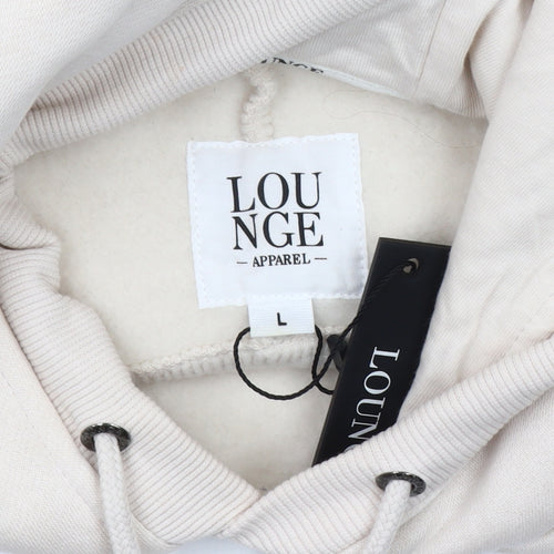 Lounge Women’s Beige Hoodie, Large, Cotton Blend