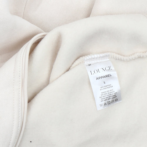 Lounge Women’s Beige Hoodie, Large, Cotton Blend