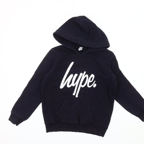 Hype Boys Black Pullover Hoodie, 11-12 Years, Stylish Casual