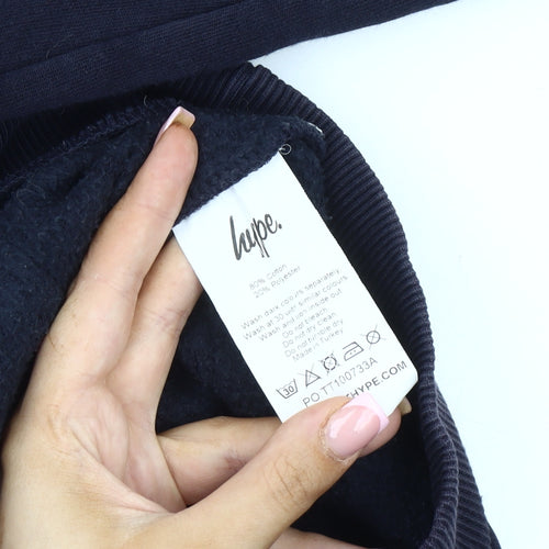 Hype Boys Black Pullover Hoodie, 11-12 Years, Stylish Casual