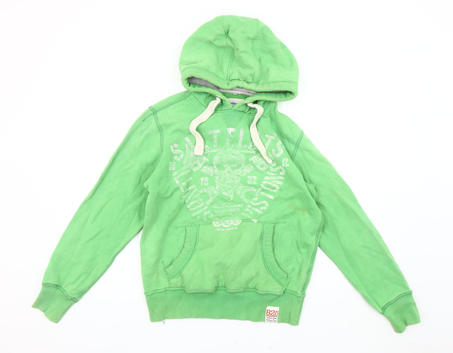 Next Men's Green Graphic Pullover Hoodie S