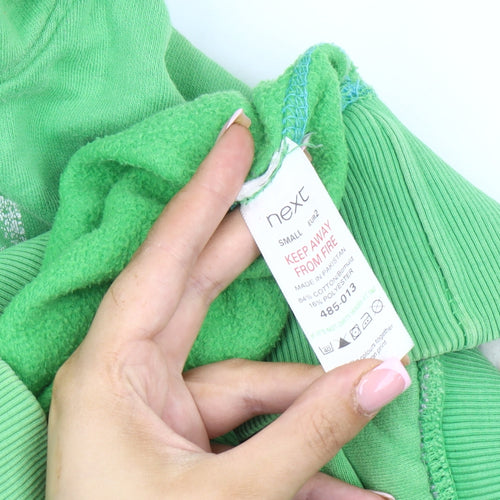Next Men's Green Graphic Pullover Hoodie S