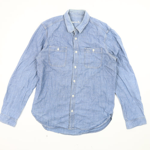 Gap Men's Blue M Chambray Button-Up Shirt