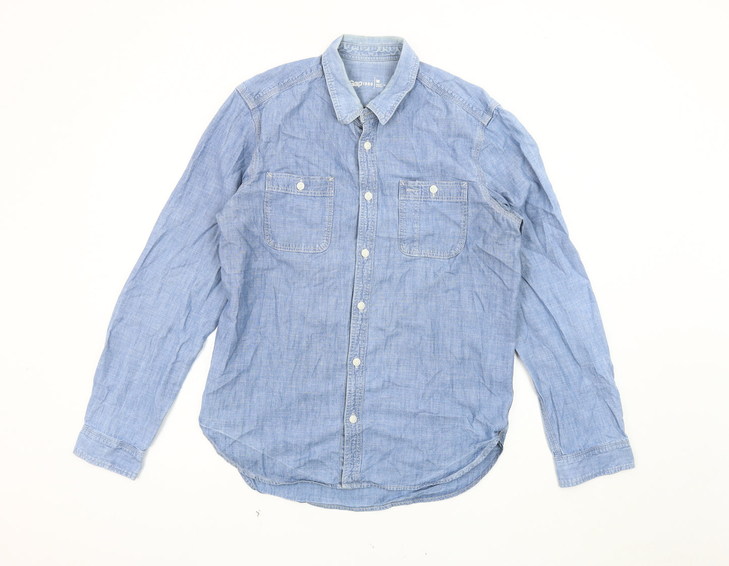Gap Men's Blue M Chambray Button-Up Shirt