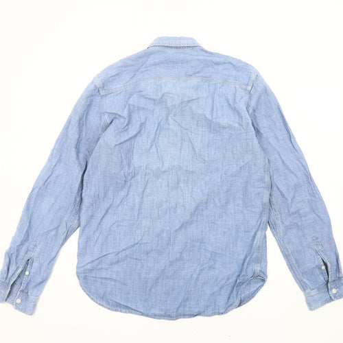 Gap Men's Blue M Chambray Button-Up Shirt