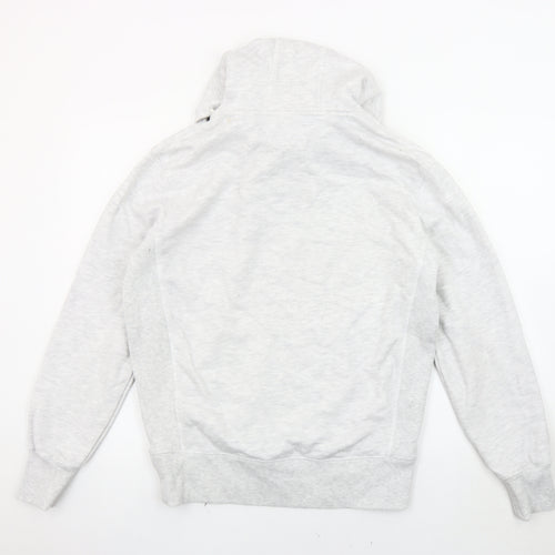 Superdry Men's Grey Pullover Hoodie - Small, Logo Accents