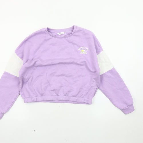 Marks and Spencer Girls Purple Pullover Sweatshirt, 11-12 Years