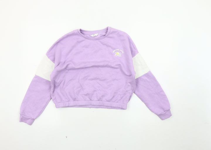 Marks and Spencer Girls Purple Pullover Sweatshirt, 11-12 Years