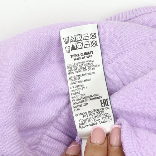 Marks and Spencer Girls Purple Pullover Sweatshirt, 11-12 Years