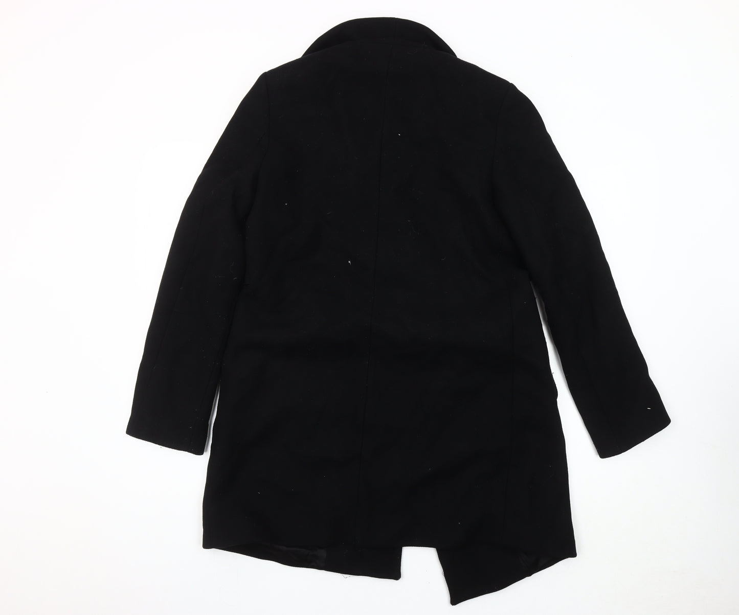 Zara Women's Black Wool Blend Belted Overcoat XS