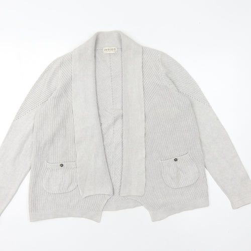 Marks and Spencer Women's Grey Knit Open Front Cardigan, Size 12