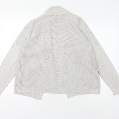 Marks and Spencer Women's Grey Knit Open Front Cardigan, Size 12
