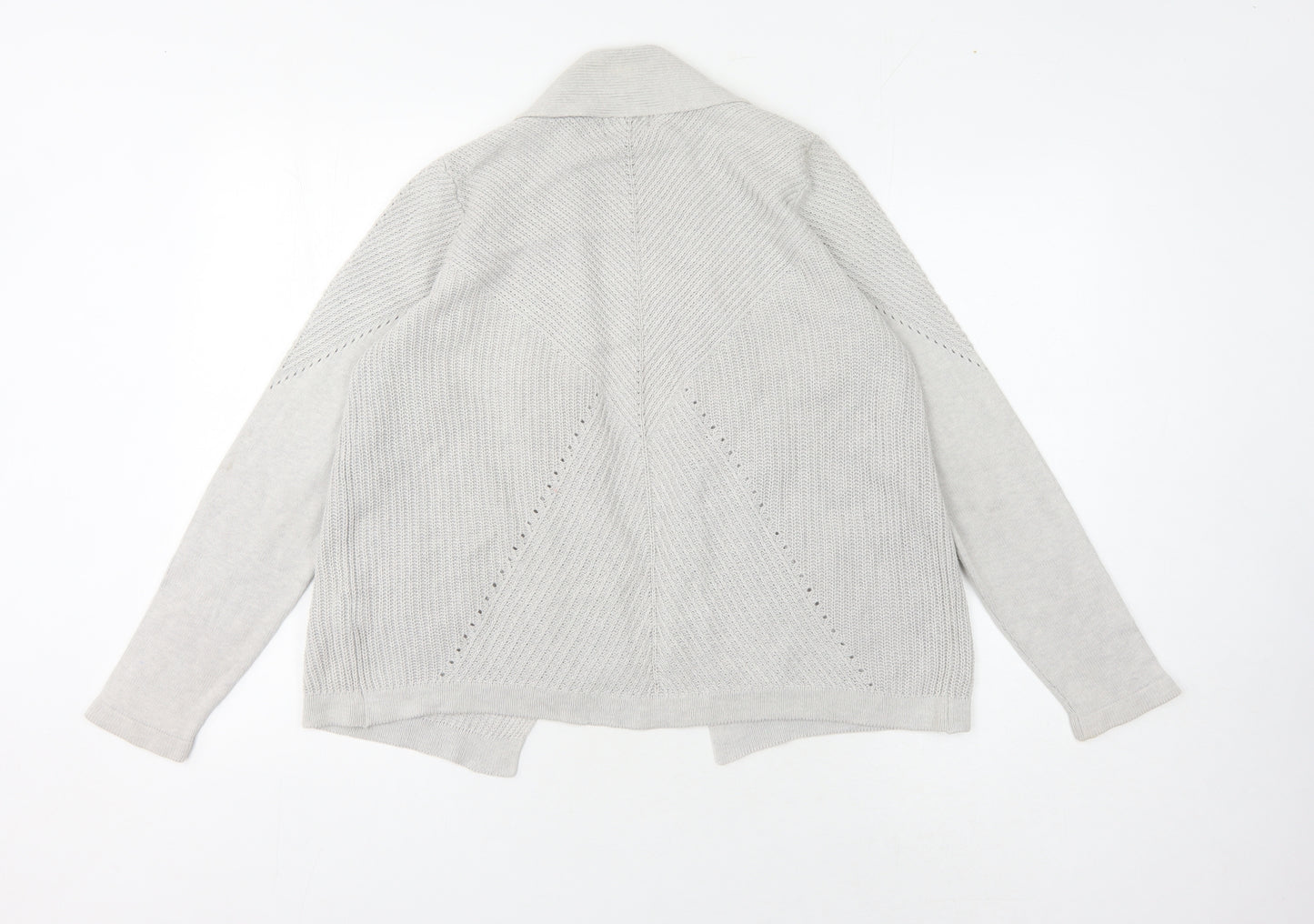 Marks and Spencer Women's Grey Knit Open Front Cardigan, Size 12