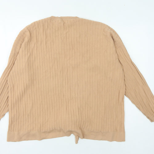 Marks and Spencer Women's Beige V-Neck Pullover Jumper Size 16