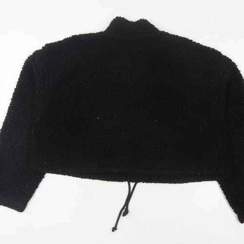 Topshop Women's Black Fleece Pullover - Size 14