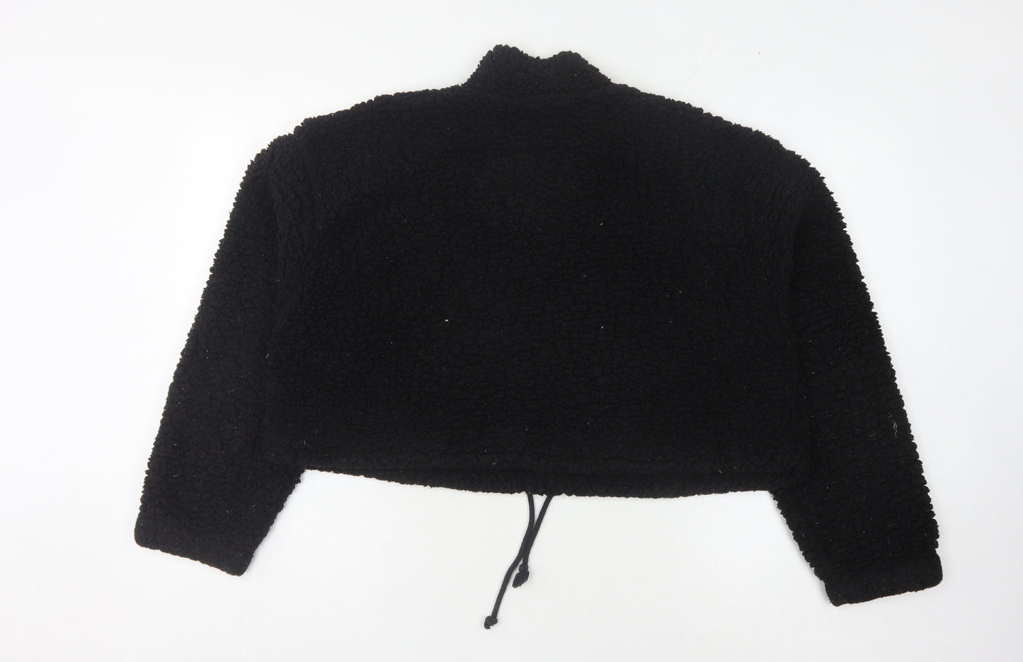 Topshop Women's Black Fleece Pullover - Size 14