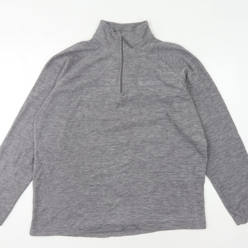 Mountain Warehouse Unisex Grey 1/4 Zip Fleece Sweatshirt L