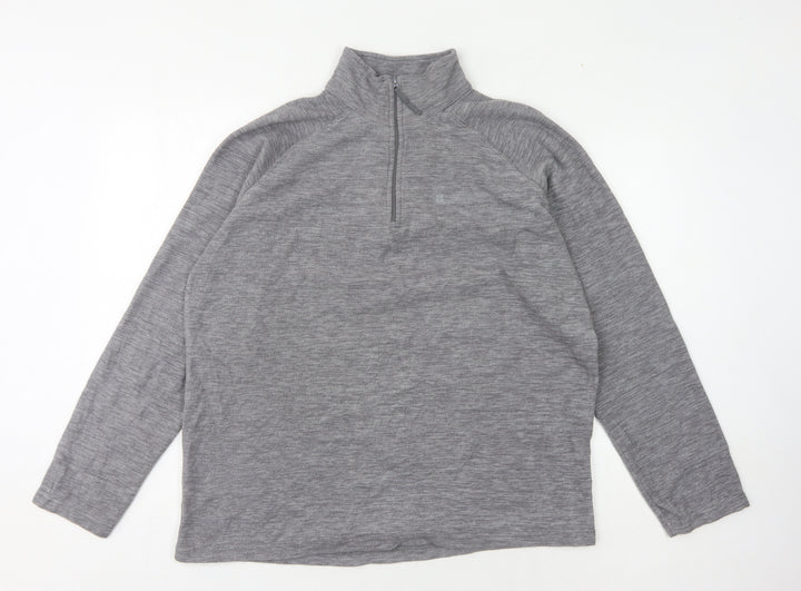 Mountain Warehouse Unisex Grey 1/4 Zip Fleece Sweatshirt L