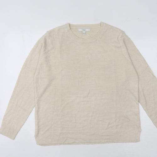 Marks & Spencer Women's Beige Pullover Jumper Size 14
