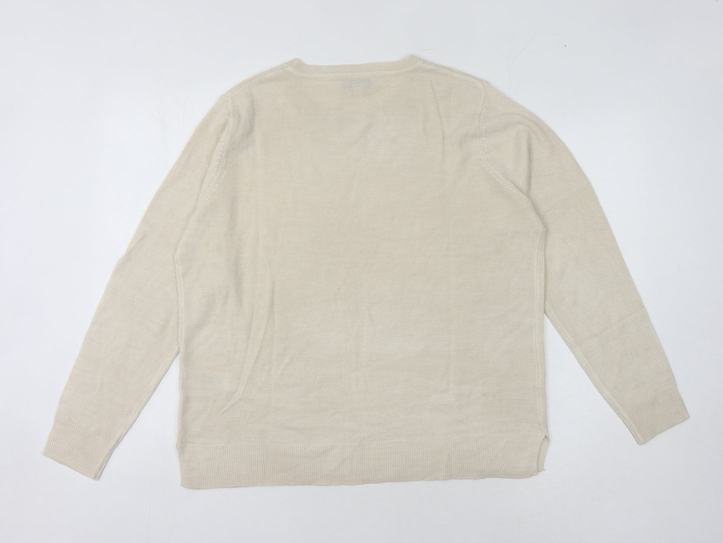 Marks & Spencer Women's Beige Pullover Jumper Size 14