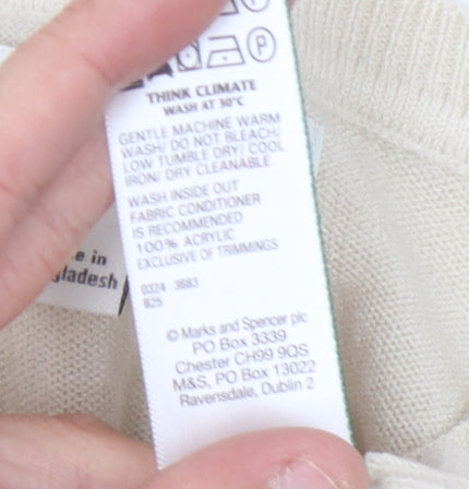 Marks & Spencer Women's Beige Pullover Jumper Size 14