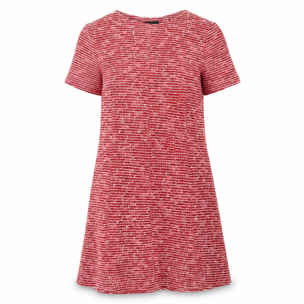 Front view of Warehouse Women's Red Shift Dress, size 12, Casual